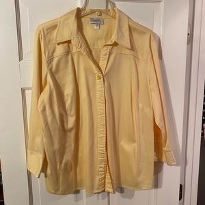 Dressbarn 3/4 Sleeve Yellow Blouse